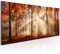 decomonkey Bilder Wald Herbst 120x40 cm 1 Teilig Leinwandbilder Bild auf Leinwand Vlies Wandbild Kunstdruck Wanddeko Wand Wohnzimmer Wanddekoration Deko Natur Landschaft