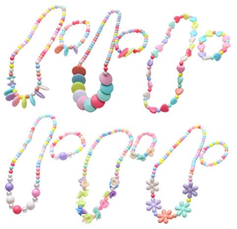 TOYMYTOY 6 Set Prinzessin Halskette und Armband Baby Mädchen Schmuck Set Party Favors