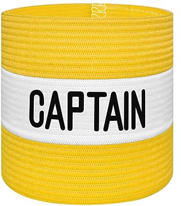 VerteLife Kapitänsband Spielführerbinde für Fußball und Rugby, Gummielastische Armbinde Kapitän Armbinde, Captains Armband für Erwachsene - Gelb