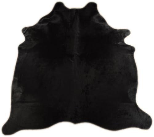 KUHFELL STIERFELL SCHWARZ GEFÄRBT 220 x 190 cm XL Fell Teppich VON KUHFELLE ONLINE