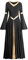 IMEKIS Damen Liturgisch Lob Kleid Metallic Splei� Lyrisch Tanzkleider Langarm V-Ausschnitt Casual Lang Faltenrock Freizeitkleid Kirche Anbetung Gebet Kleider Ballsaal Dancewear Schwarz 2XL
