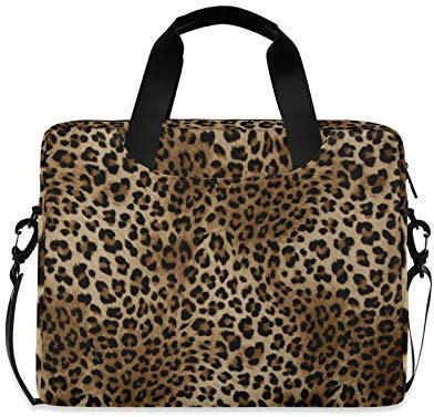 TropicalLife Laptop Sleeve Art Animal Leopard Print Laptop Handbag Briefcase Messenger Carrying Case Bag Adjustable Shoulder Strap for 13-16 Inch