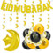 HOWAF Eid Mubarak Dekoration, Eid Mubarak Banner und Eid Mubarak Luftballons Eid Mubarak Ballon Stern Mond Girlande für Muslim Islamische Party Ramadan Deko Eid Deko Eid Mubarak Bayram Dekoration