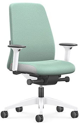 Interstuhl Bürostuhl Every Interior Edition – ergonomischer Schreibtisch- und Gaming-Stuhl – Lordosenstütze für gesünderes Sitzen – vereint gesundes und aktives Sitzen (Türkis | Weiß)