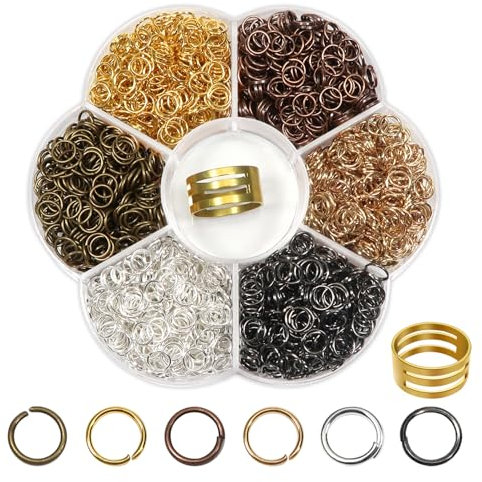 TOAOB 2400 Stück Jump Ringe Spaltringe 6mm Metall Sprungringe Bunt Biegeringe Offene Verbindungsringe für Halsketten Armband DIY Schmuckherstellung