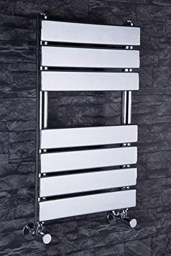 Warmehaus Scaldasalviette a pannello piatto da bagno, scaletta per radiatore, riscaldamento centralizzato, cromato, 650 x 400 mm