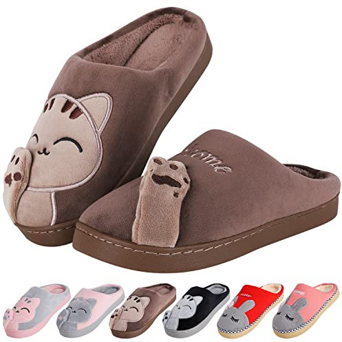 HEPODA Pantofole Donna Uomo Invernali Ciabatte Pelose Ragazza Ciabatte Uomo Invernali da Casa Pantofole Gatto Calde Comode Antiscivolo Scarpe da Casa