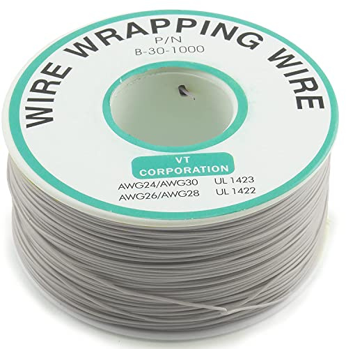 UMTMedia® - Wrapping Wire GREY 250M - 30AWG Insulated Silver Plated Single Core Copper PCB 0.25mm Kynar