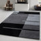 Carpetsale24 Teppich 280x370 cm – XXL Kurzflor Konturenschnitt in Schwarz Grau – Kariertes Design, Extra Weich, Pflegeleicht, Waschbar – Für Großes Wohnzimmer oder Esszimmer