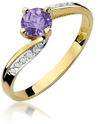 Damen Ring 585 14k Gold Gelbgold echt Tansanit Edelstein Diamanten Brillanten