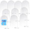 Prasacco 10 Stück Bogen Acrylschild, Transparenter Acryl Tischschilder leere DIY Bogen Tischschild mit Transparent Base für Hochzeiten, Party, Meetings, Büro, Restaurants, Bar (14,4 x 9,4 cm)