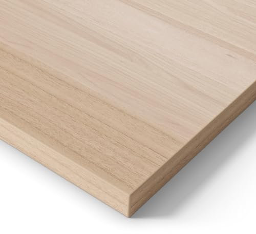 Ergotopia® Tischplatte Ahorn 120 cm, robuste Schreibtischplatte ideal für höhenverstellbare Schreibtische - Holzplatte gefertigt in Deutschland - 25 mm Bürotischplatte