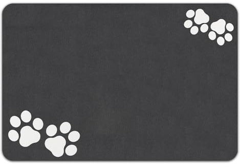 Lurowo Napfunterlage Hund 40x60 cm, rutschfeste Unterlage Katzennapf, Saugfähigkeit Futtermatte Hunde, wasserdicht Napfunterlage Katzen, Unterlagematte für Hundenapf