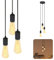 SSC-LUXon PARU Hängeleuchte 3-flammig Retro - Industrial Style Pendellampe mit Textilkabel inkl. Edison E27 Filament LED Lampen