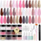 Aokitec 36 Pezzi Kit Semipermanente Unghie - 20+1 Colori Dip Powder Nail Kit con Polvere di Costruzione Oro Rosa Smalto in Polvere ad Immersione per Unghie Kit Ricostruzione Unghie, Regalo Donna
