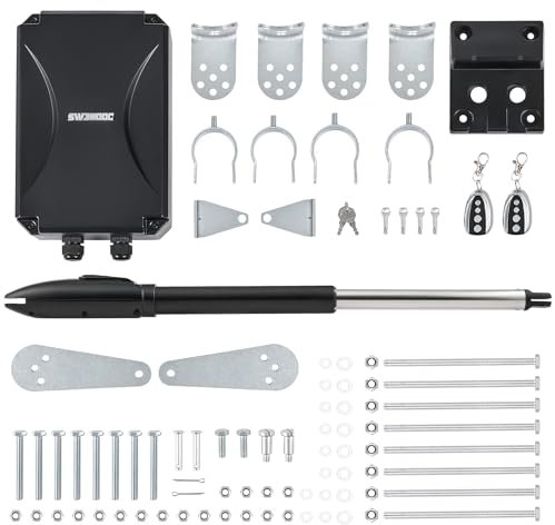 CO-Z Motore Cancello Battente 1 Anta con 2 Telecomandi per Porte Fino a 300kg 5.5m Kit Automazione Cancello Battente Una Anta Cancello Automatico Battente (Una Anta 50W)