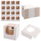 YOUNTHYE Lot de 100 petites boîtes à cupcakes individuelles en papier kraft avec fenêtre et inserts, 9 x 9 x 9 cm, pour fête d'enfants, mariage, anniversaire, Noël - Blanc