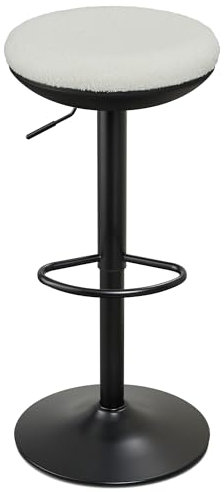 IWMH Ergonomischer Stehhocker, Bürohocker höhenverstellbar, 360° drehbarer Arbeitshocker ohne Rückenlehne, hocker für Büro, Schlafzimmer, Küche, Wohnzimmer (Weiß)