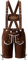 MOMBEBE COSLAND Salopette Corta in Pelle Ricamata per Bambini - Abbigliamento Oktoberfest - Marrone - 9-10 Anni (Medium)