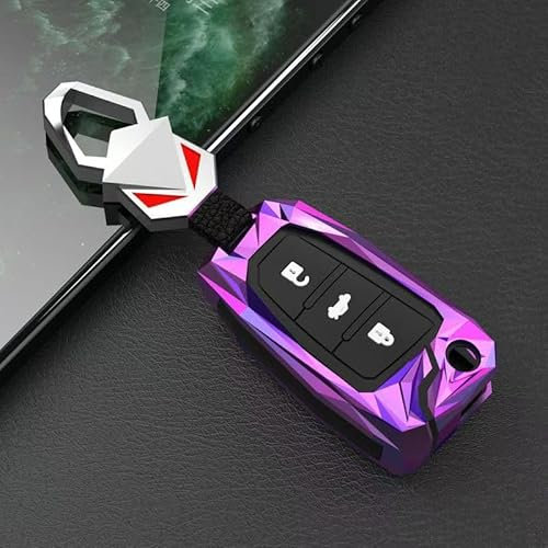 Autoschlüssel Hülle für Audi A1 citycarver,Metall Autoschlüssel Gehäuse mit Schlüsselanhänger Autoschlüssel Schutz Kratzer Abnutzung Schlüssel Tasche Etui Box Cover Auto Deko,C-3