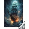 Pirate Ship Jigsaw Puzzles for Adults 1000 Piece Jigsaw Puzzles for Adults Educational Game Challenge Toy 1000 Pieces Puzzles for Adults Kids 1000pcs (75x50cm)