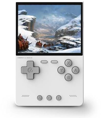 TRIMUI BRICK Handheld Game Console Age 7+ 64G, 3.2 Inch IPS Screen Linux System Built-in 14000+ Games, Support WiFi Multiplayer Online Battle(White)