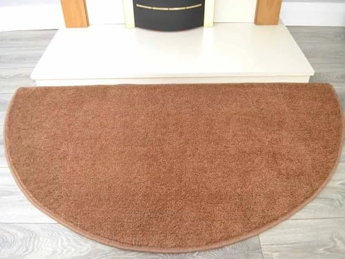 Half Moon Rug Fireplace Living Room Hearth Semi Circle Floor Rugs (Copper, 70cm x 137cm)
