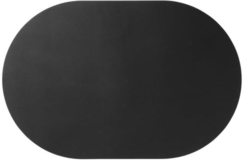 ASA Tischset oval, Black Leather Optic schwarz matt 49,5 x 33 cm, Lederoptik
