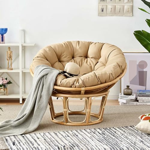 FZKun Hängesesselkissen, gemütliches Nest-Stil, rund, dick, weiches stützendes Kissen für Papasan-Hängematte, Radar-Eierstühle, für drinnen und draußen, Balkon, Garten (F,130 x 130 cm)