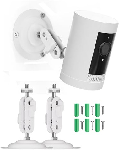 Ring Camera Wall Mount, Camera Adjustable Camera Mount, Mini Metal Security Camera Mount Wall Outdoor 360 Degree Can Be Monitored with Screws for Indoor and Outdoor Camera Holder