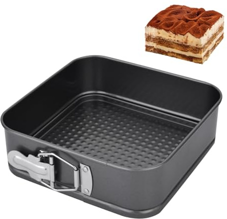 YNNHUDEEP Moule à charnière carré, 1 moule à gâteau de 17,8 cm, 20 cm, avec revêtement antiadhésif, grand moule à gâteau, ustensiles de cuisson