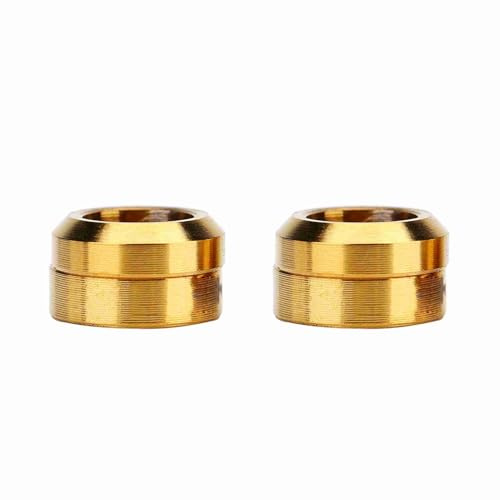 Tyenaza 4 Stück Fahrrad-Bremssattel-Dichtungen, TC4 Titan-Bremssattel, feste Schrauben, Dichtungsabstandshalter für Mountainbike (Gold)