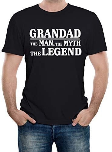 Reality Glitch Grandad The Man The Myth The Legend Tshirt Gift (Black-Large)