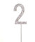 2 Silver Diamond Sparkley Cake Topper Number Year For Mans Boys Womens Girls Birthday Anniversary Party Decorations