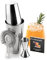 Boston Cocktail Shaker Set: 4pc Cocktail Making Set w/Cocktail Book, Stainless Steel Cocktail Set w/ 530mL Unweighted & 850mL Weighted Boston Shaker, Jigger & Cocktail Strainer for Home Bar - Cresimo