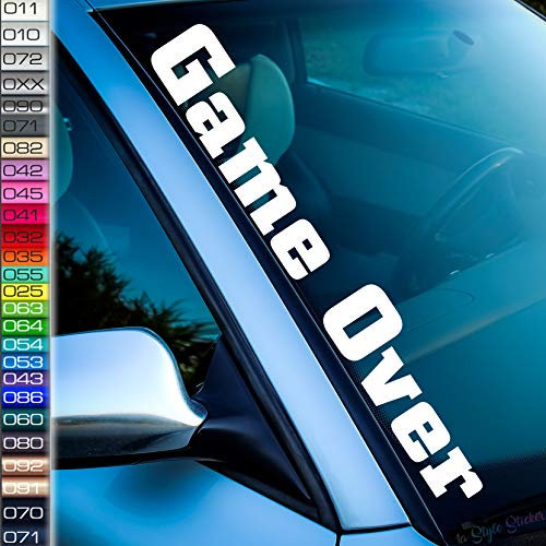 Game Over Auto Aufkleber Frontscheibenaufkleber Tuning Sticker -26 Farben