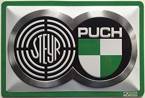 Deko7 Blechschild 30 x 20 cm Steyr Puch Doppel Logo