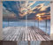 ABAKUHAUS Landschaft Rustikaler Gardine, Sea View Terrace Sunset, Schlafzimmer Kräuselband Vorhang mit Schlaufen und Haken, 280 x 260 cm, Hellbraun Himmelblau