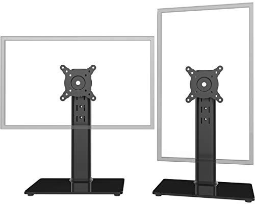 Hemudu 2 Paquete Soporte Vertical Monitor, Pie para Pantalla Ordenador LCD para Pantalla de 13 a 32 Pulgadas con Giro, Altura Ajustable, Rotación, Elevador Pantalla Ordenador de hasta 35 kg