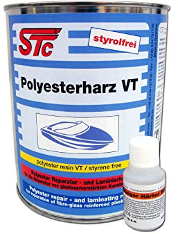 STC Polyester Reparaturharz VT styrolfrei Laminierharz zur GFK Reparatur Reparaturharz auto (1 kg Dose)