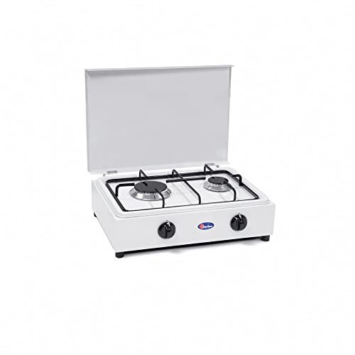 Fornello 2 fuochi a gas Metano con Piano Removibile Estraibile Made in Italy per uso esterno - mod. FO200CGPm
