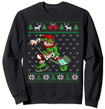 Hockey Elf | Ice Hockey Player & Fan Ugly Christmas Sweatshirt