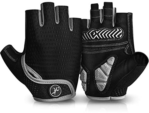 MOREOK Fahrradhandschuhe für Herren Damen Sommer Radsporthandschuhe Halbfinger 5MM SBR Gel rutschfeste/stoßdämpfende Handschuhe für Mountainbike, Rennrad & Downhill-G-XXL