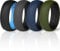 ThunderFit Men's Air Groove 7.8mm Wide 1.8mm Thick Silicone Rings, Variety Multipack 1-7, 8.5 - 9 (18.90mm), Silicone