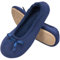 EverFoams Women's Ballerina Slippers Lightweight Comfy Memory Foam House Shoes with Stretchable Heel Design Navy Blue 5/6 UK