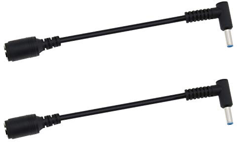 Create idea 2PCS Cable Convertidor CC para Cargador de Ordenador Portátil 7,4x5mm Hembra A 4,5x3mm Macho con Cable Adaptador de Pin Compatible con HP Pavilion Envy