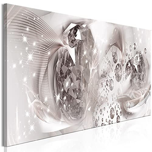 decomonkey Bilder Abstrakt 135x45 cm 1 Teilig Leinwandbilder Bild auf Leinwand Vlies Wandbild Kunstdruck Wanddeko Wand Wohnzimmer Wanddekoration Deko Diamanten Modern Ornament