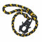 LIIIIIIKES Hundeleine aus geflochtenem Paracord mit Frosch-Clip, 60 cm / 120 cm Trainingsleine für Hunde (schwarz, grau, gelb, 70 cm)