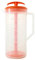JBK Pottery - Mixing Pitcher for Drinks, Plastic Water Pitcher with Lid and Plunger with Angled Blades, Easy-Mix Juice Container, 2-Quart Capacity (Orange, One)