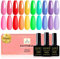 YSUVIN UV Nagellack Neon, 10 Farbe Helles Neon Rosa Blau Rot Orange Grün UV Gel Nagellack Set für Anfänger Zuhause DIY Nail Art Salon Maniküre Kit,10x8ML